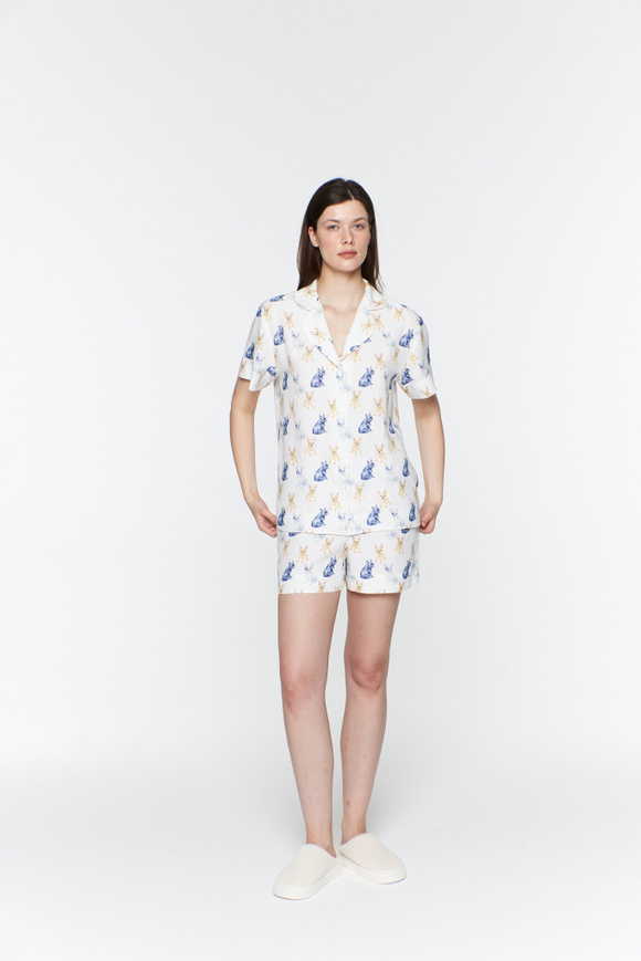 Блуза из вискозы с французскими бульдогами