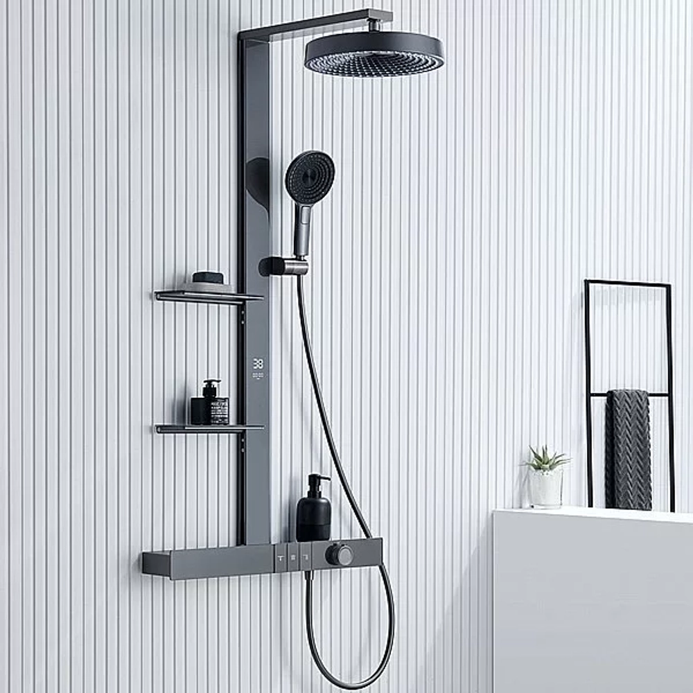 Душевая система Black&White Gravity 9005NGM оружейная сталь
