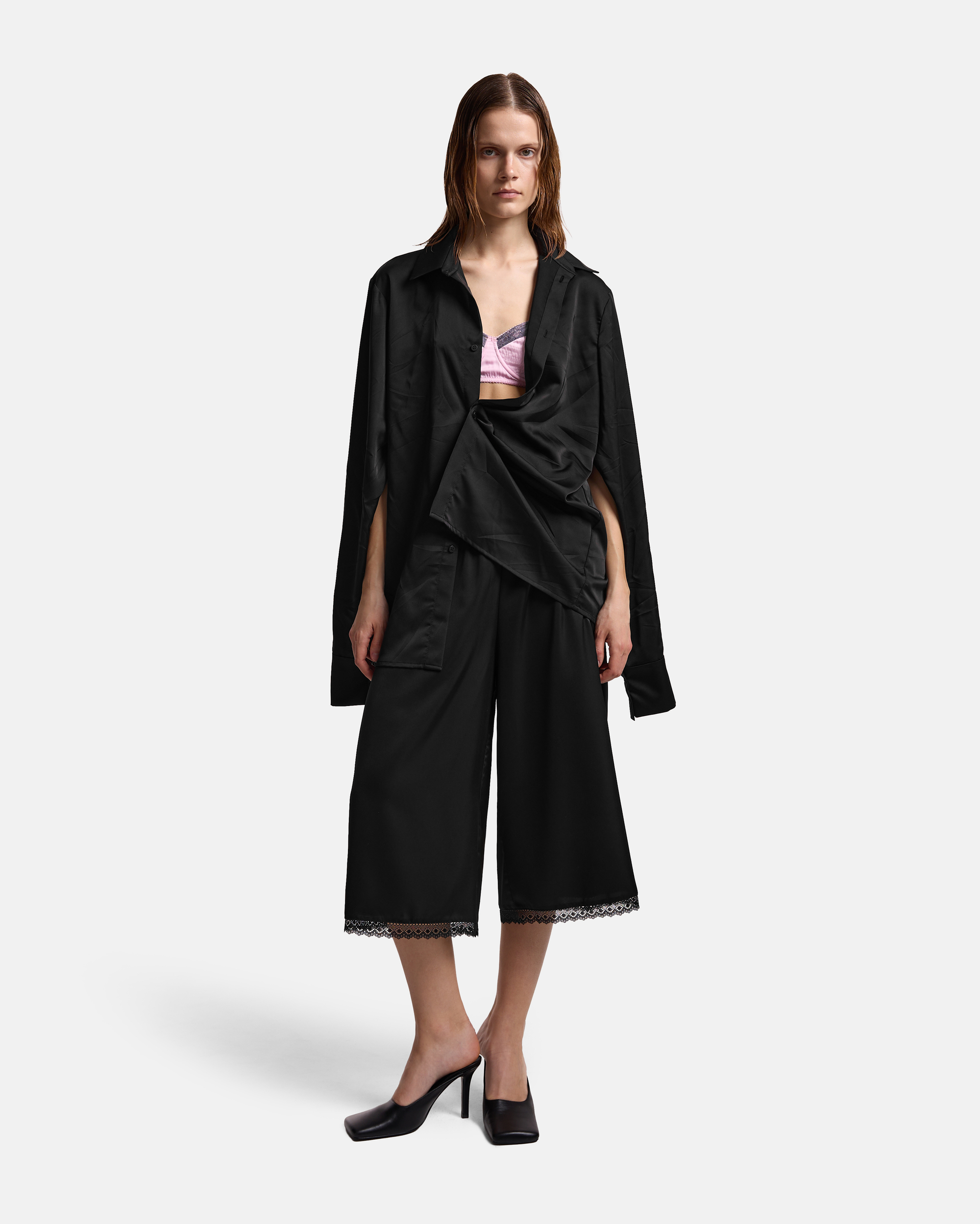 РУБАШКА С ЗАМЯТОСТЯМИ ИЗ САТИНА