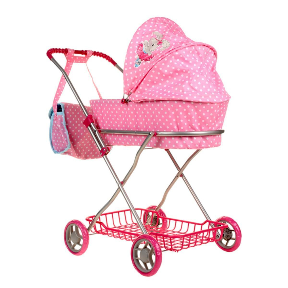 Коляска люлька "Зайка" 63*35*71см, белая коробка