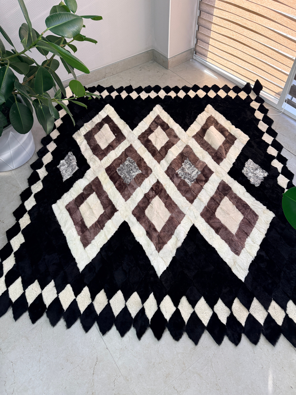 Покрывало меховое ковер из шкуры овчины