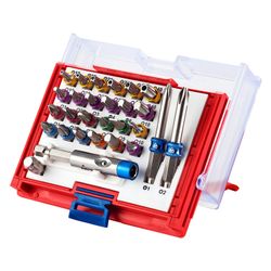 МАСТАК (058-11028C) Набор вставок (бит) 1/4", TORX, HEX, Pozidriv, Phillips, Slotted, 28 предметов