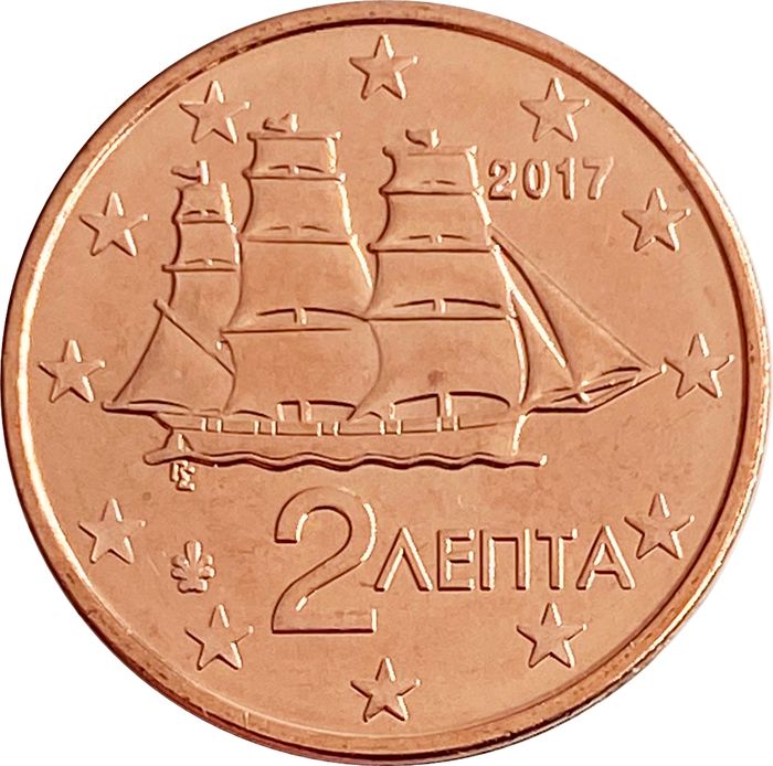 2 евроцента 2017 Греция (2 euro cent)