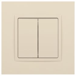 14-1104-02 ЭРА Выключатель двойной, 10АХ-250В, IP20, Эра Elegance, сл.кость | Elegance Слоновая кость