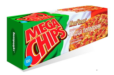 Чипсы "Мега чипсы" 100 г. Пицца пепперони Белпродукт