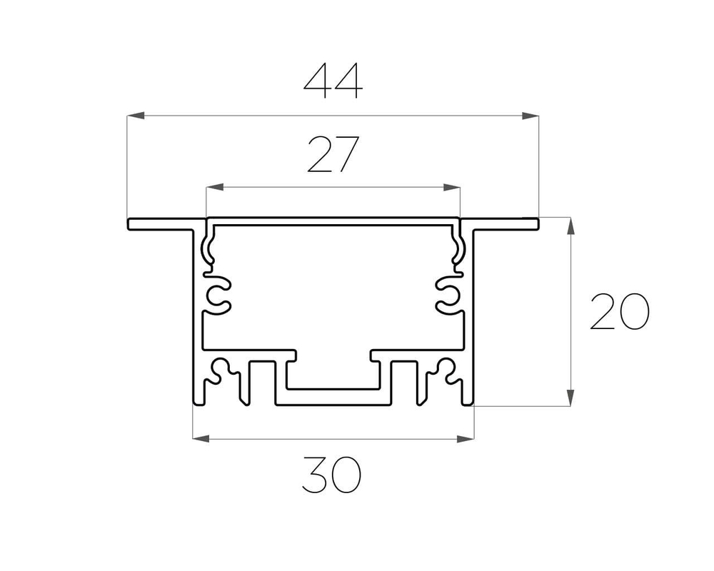 Профиль врезной алюминиевый LC-LPV-2044-2 Anod