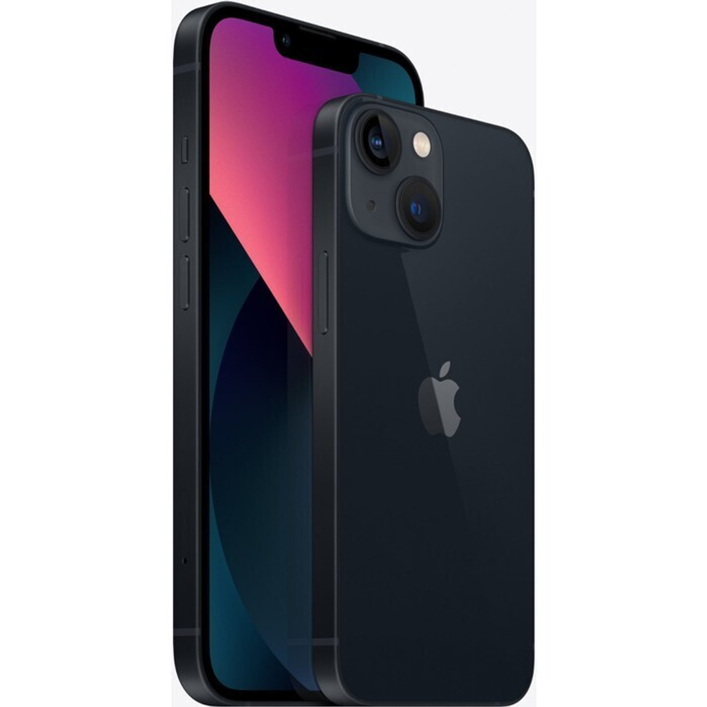Смартфон Apple A2633 iPhone 13 128Gb 4Gb темная ночь моноблок 3G 4G 1Sim 6.1" 1170x2532 iOS 16 12Mpi