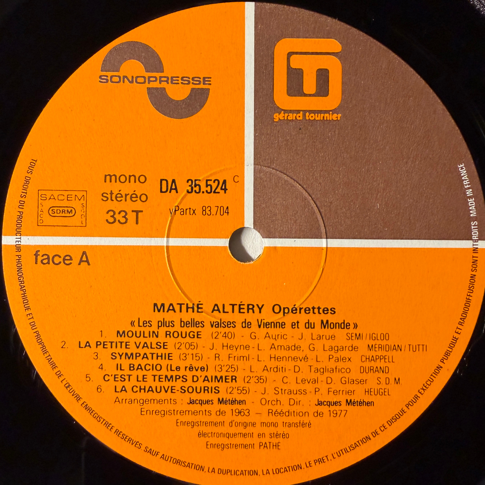 Mathé Altéry ‎– Operettes 2LP (Франция 1977г.)