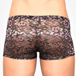 Мужские трусы-боксеры с контрастным цветочным узором (Размер: S) (Цвет: темно-серый)