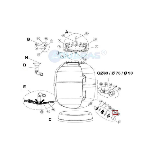 Резиновое уплотнение дренажной пробки фильтра IML TEIDE (VFS15780-0604)