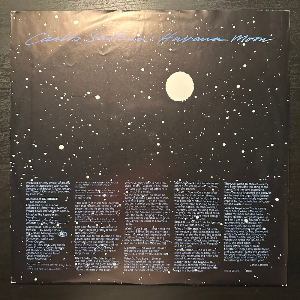 Carlos Santana - Havana Moon (Европа 1983г.)