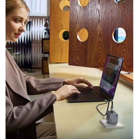 Сетевое зарядное устройство Ugreen X707 Nexode Pro 45W USB-C+USB-C PD GaN (35008) серый