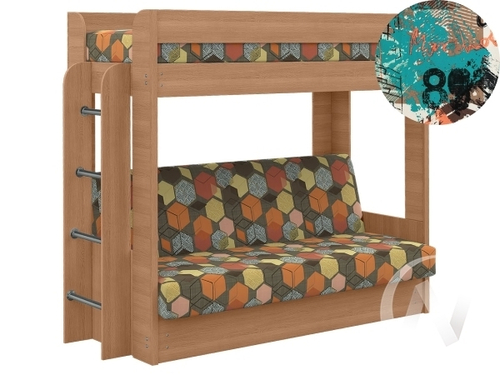 Диван-кровать двухъярусный КМ.009.01-016-00 (дуб крафт золотой/LENOR 01 1 вариант)