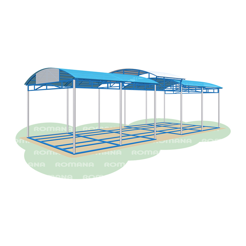 Теневой навес, на раме, ступенчатая крыша, без пола Romana 301.14.00 (без декораций)
