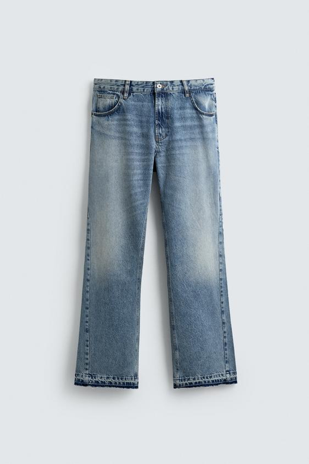 ZARA ДЖИНСЫ FLARE FIT, ВЫЦВЕТШИЙ СИНИЙ