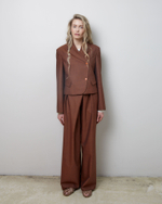 Брюки на запах из шерсти Вивьен Вествуд корица