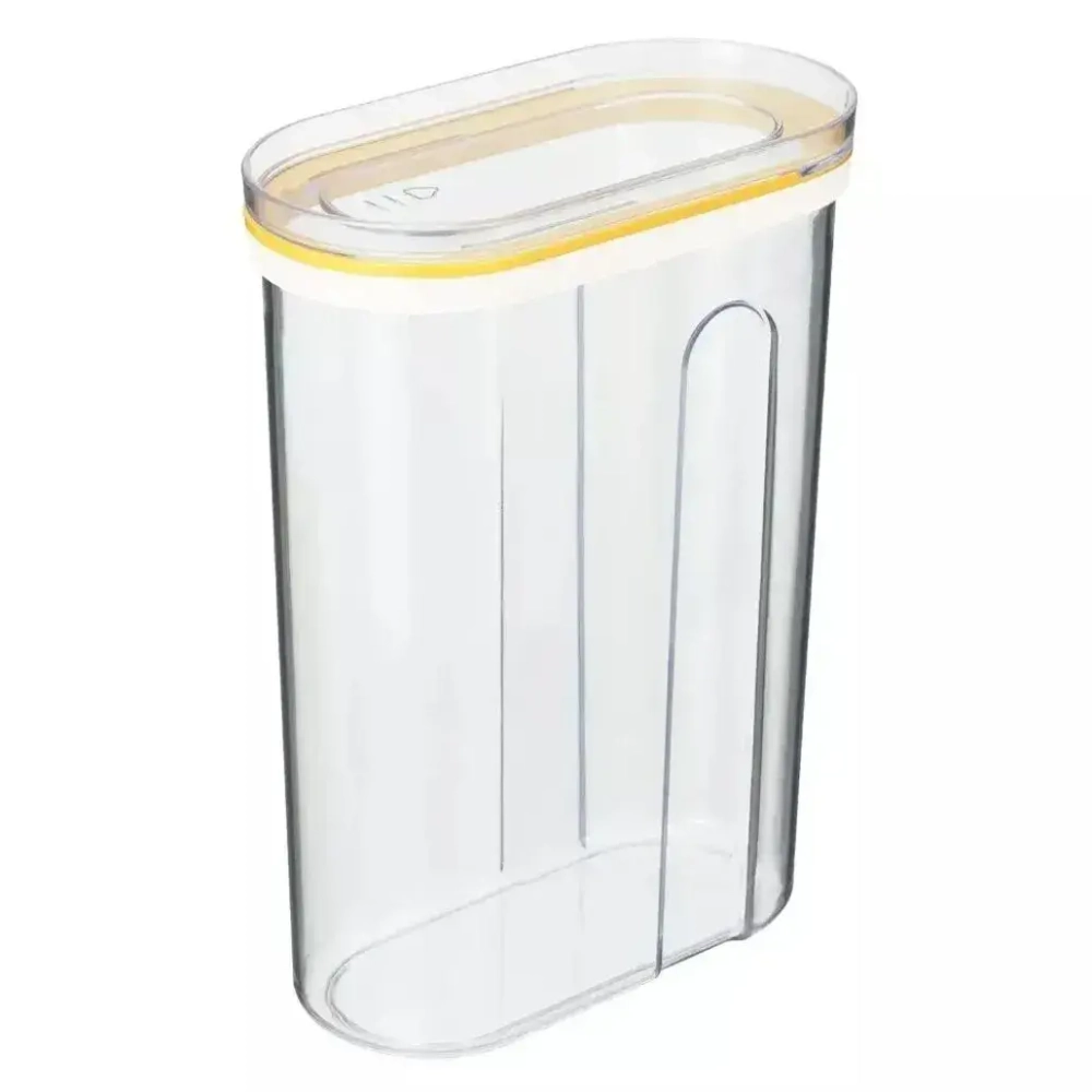 Емкость для сыпучих продуктов с крышкой (слайдером) 1,5л, Желтый