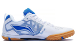 Li Ning Slip Resistant Abrasion Resistant Breathable Low top Table Tennis Shoes Men"s White Blue