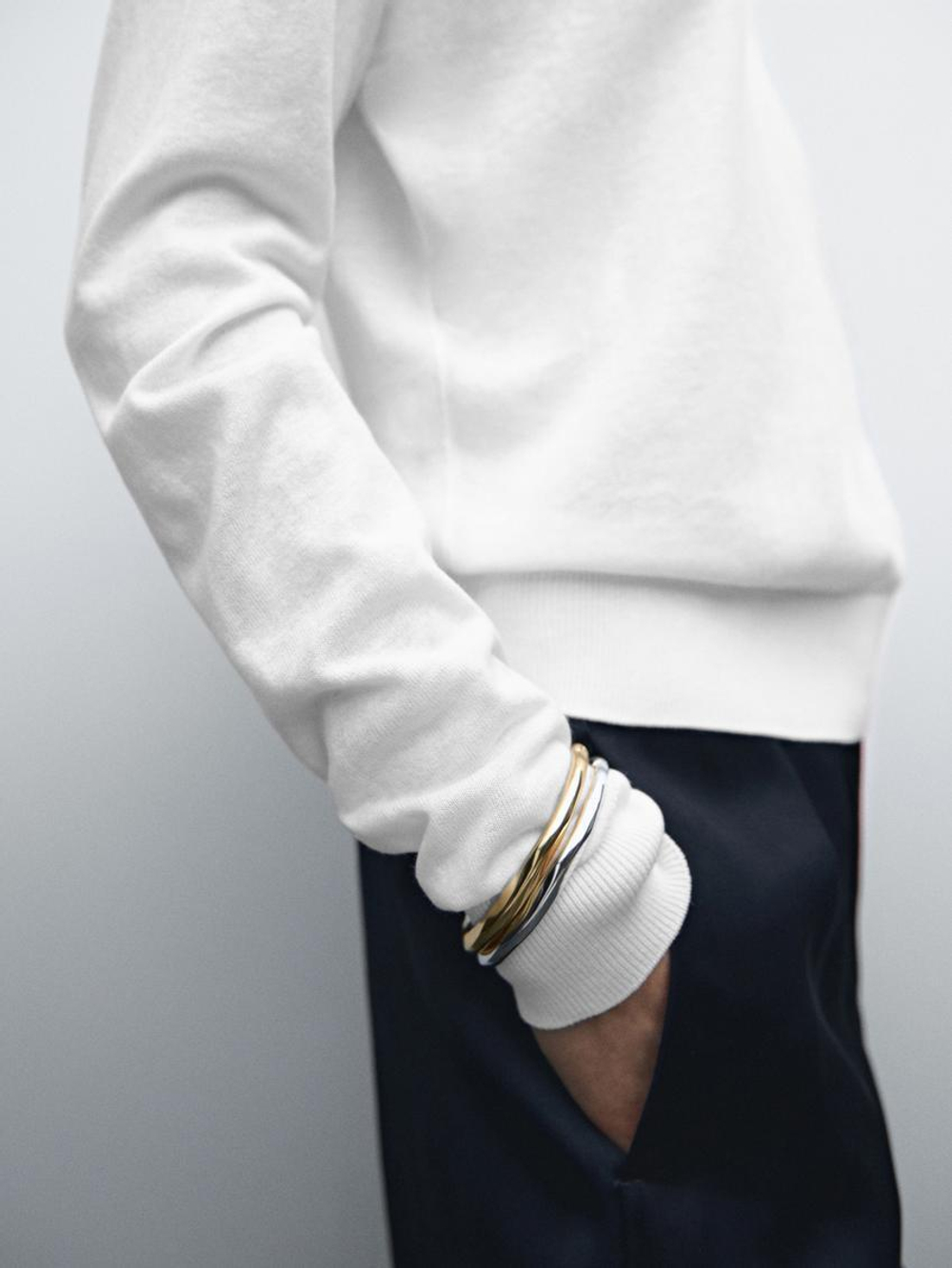 Massimo Dutti Свитер из смесового хлопка, белый