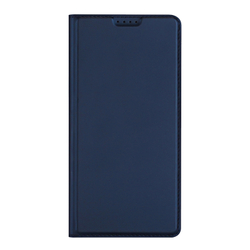 Чехол книжка из кожи синего цвета для OnePlus Nord CE6 Lite и Realme P4x, серия Skin Pro Series от Dux Ducis