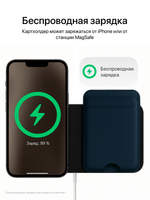 Картхолдер MagSafe с Локатором Apple Find My. Темно-синий