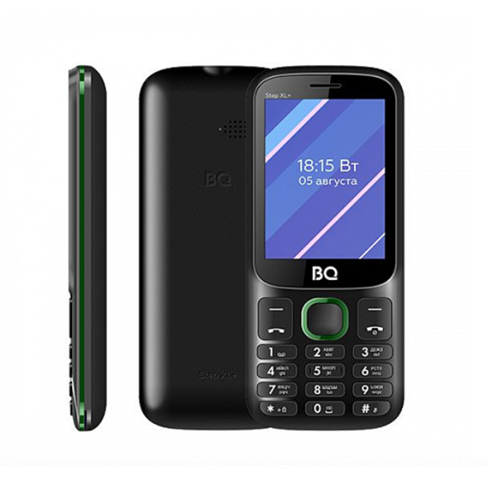 Мобильный телефон BQ 2820 Step XL+, чёрный/зеленый