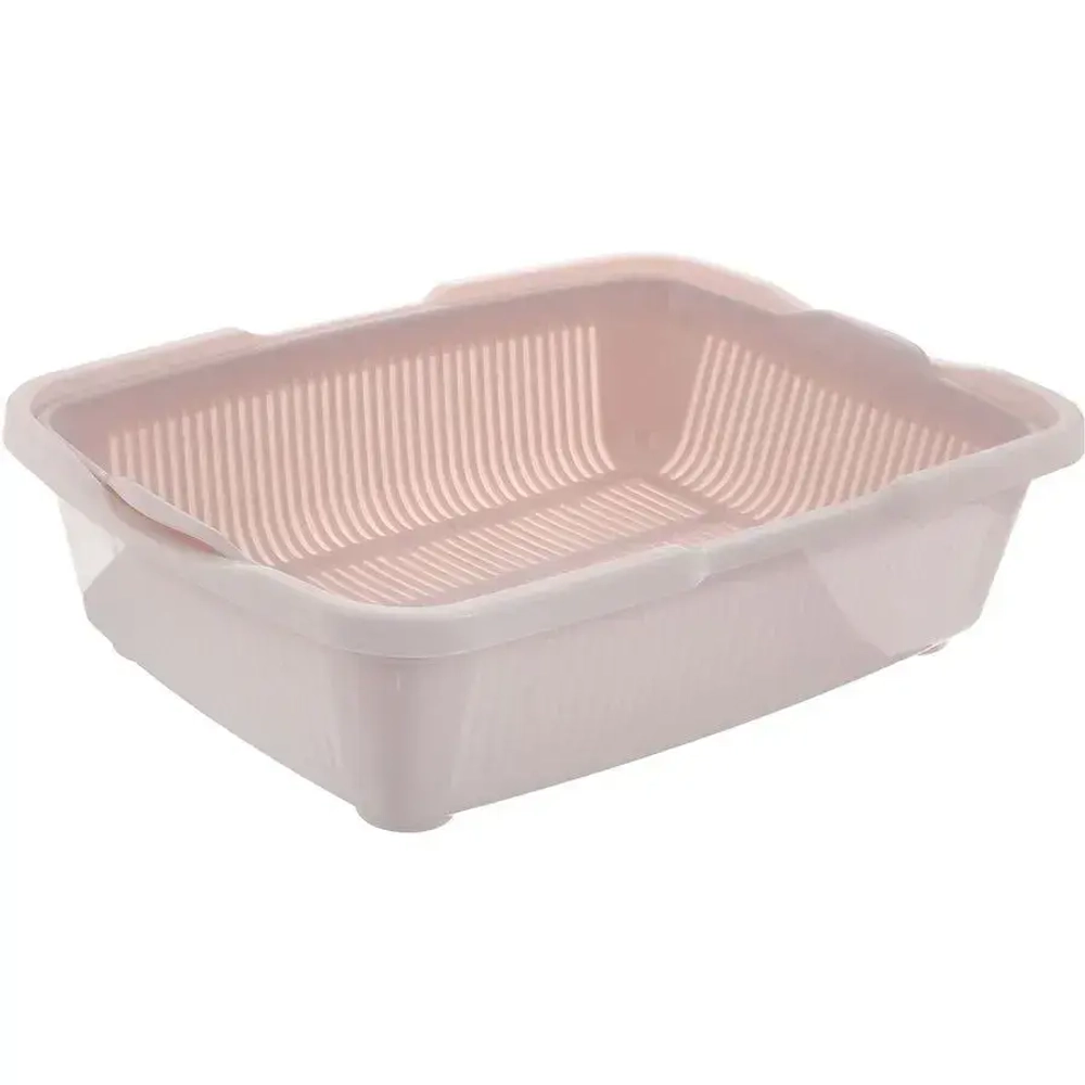 Туалет для кошек с сеткой пепельно-розовый