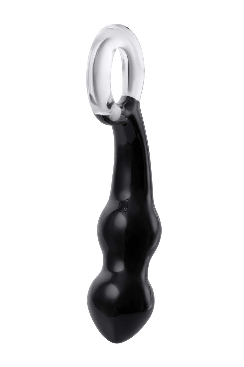 Стимулятор простаты Sexus Glass, стекло, черный, 17 см