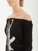 Топ Havoc Black Gun Graphic Off Shoulder