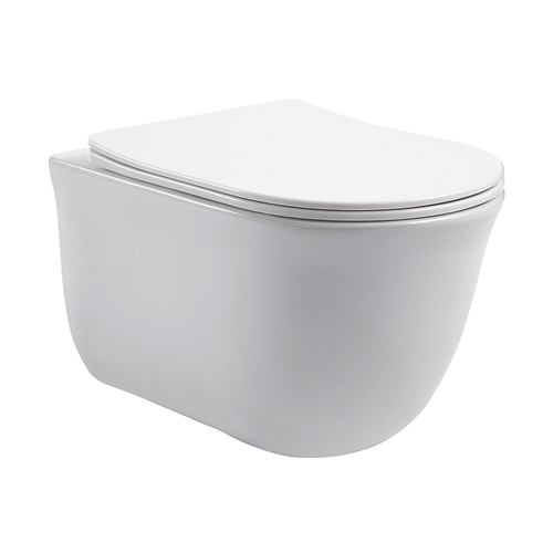 Унитаз подвесной Azario LISTA 490х365х340 безободковый, система смыва "Скрытое Торнадо", с быстросъемным сиденьем "Микролифт" (AZ-1177T)