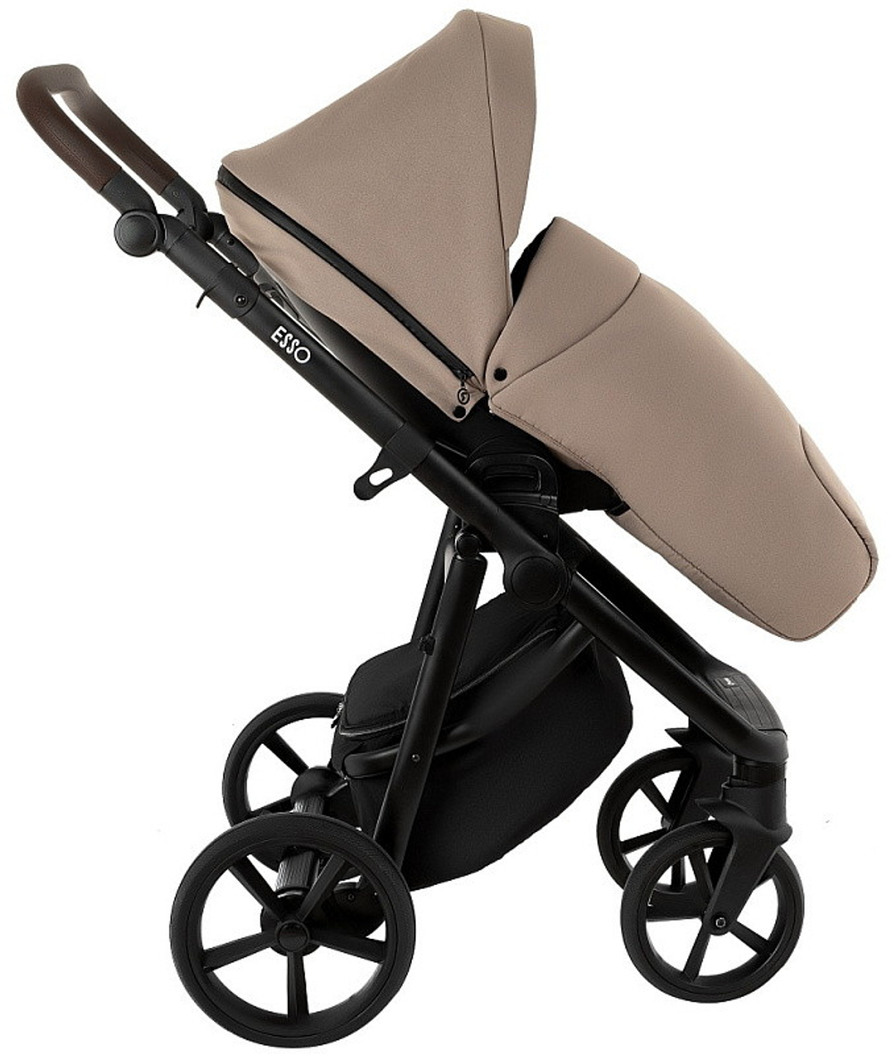 Детская коляска Roan Esso 3 в 1 с автокреслом Pituso Baesa Pro Black,Beige Canopy ESS110/1 Hazel/Black