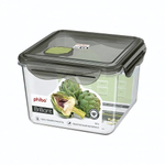 Контейнер для продуктов герметичный с клапаном "brilliant" квадратный 1,7л (черный)