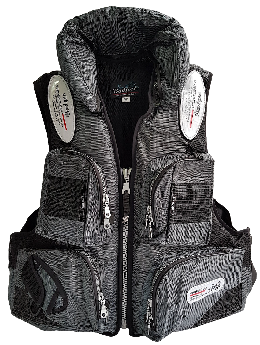 Жилет страховочный Badger Aqua Sport рыбаловный HFM-302-GREY до 120кг -