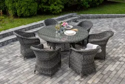 "Эспрессо–150 R" обеденная группа плетеная, цвет графит