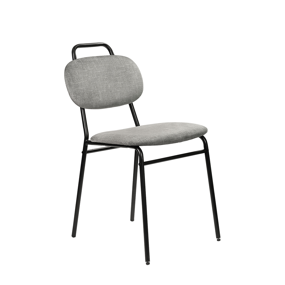 Стул MOLLY разборный черный каркас серое сиденье
