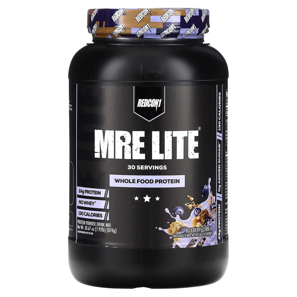 Redcon1, MRE Lite, цельнопищевой протеин, со вкусом голубики, 870 г (1,92 фунта)