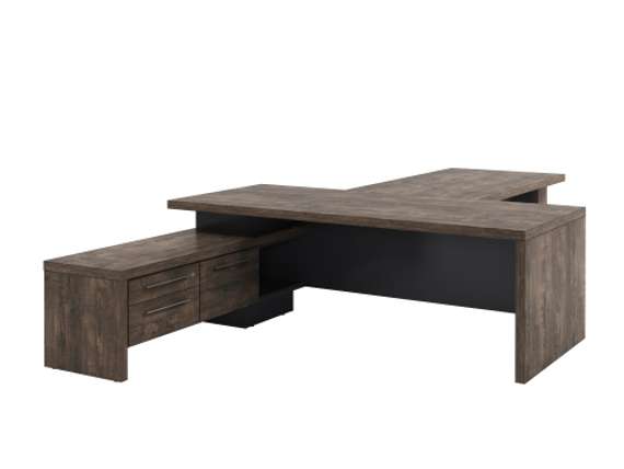 Стол левый 2200х2000х750 с опорной тумбой и брифингом 1700 T-922L.0000-02