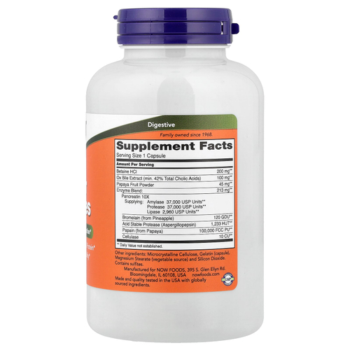 NOW Foods, суперферменты, 180 капсул