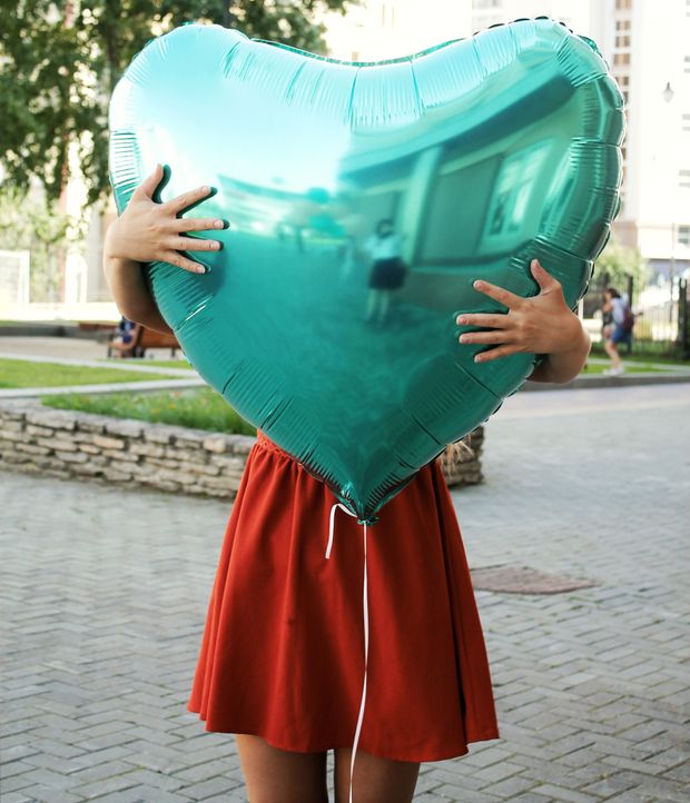 Г Шар 36" / 91 см сердце Металлик Бирюзовый / Tiffany (БГ-150)