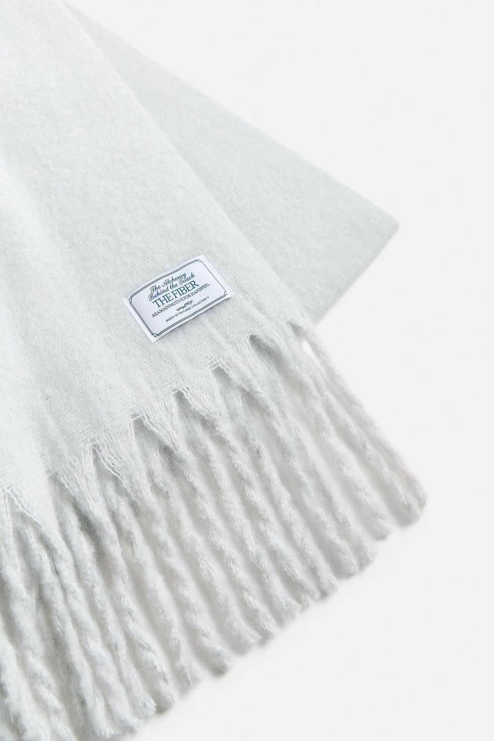 ZARA ШАРФ ИЗ РЕЛЬЕФНОЙ ТКАНИ, СВЕТЛО-ГОЛУБОЙ