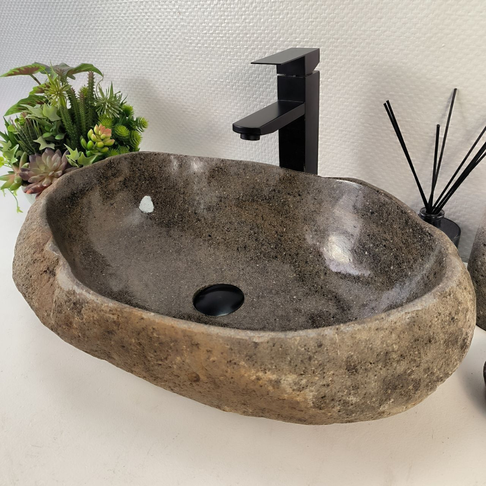 Каменная раковина из речного камня RS-05219 (57*37*15) 0861 из натурального камня