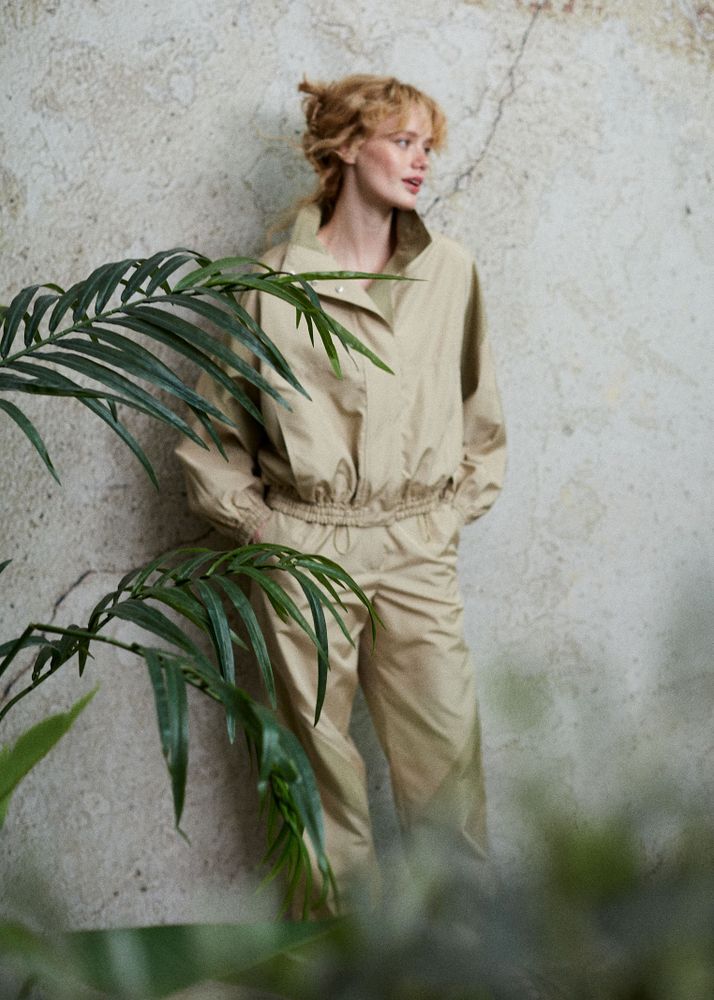 Брюки из шелка бежевый/хаки