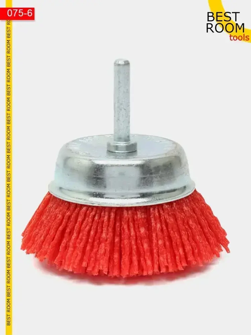 Щетка нейлоновая для дрели, Корщетка "чашка" насадка на дрель нейлоновая 75 х 6 мм