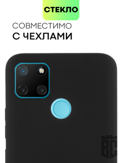 Стекло на камеру BROSCORP для realme C21Y оптом (арт. RM-C21Y-3D-CAM-GLASS-BLACK)