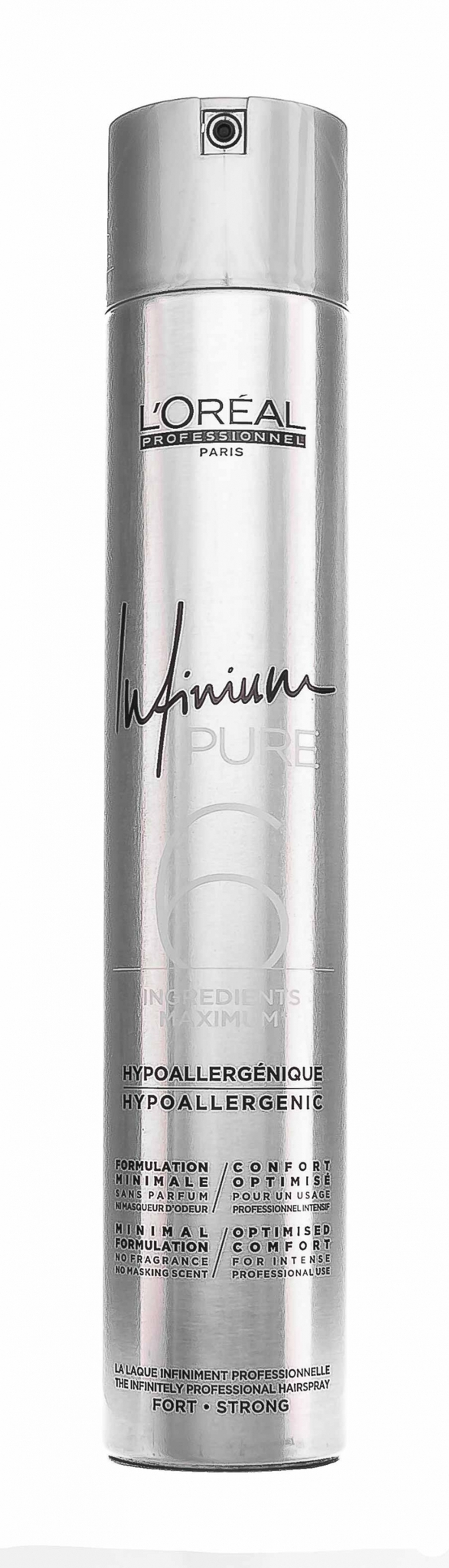 L'Oreal Professionnel Лак Infinium Pure Strong сильной фиксации, 500 мл