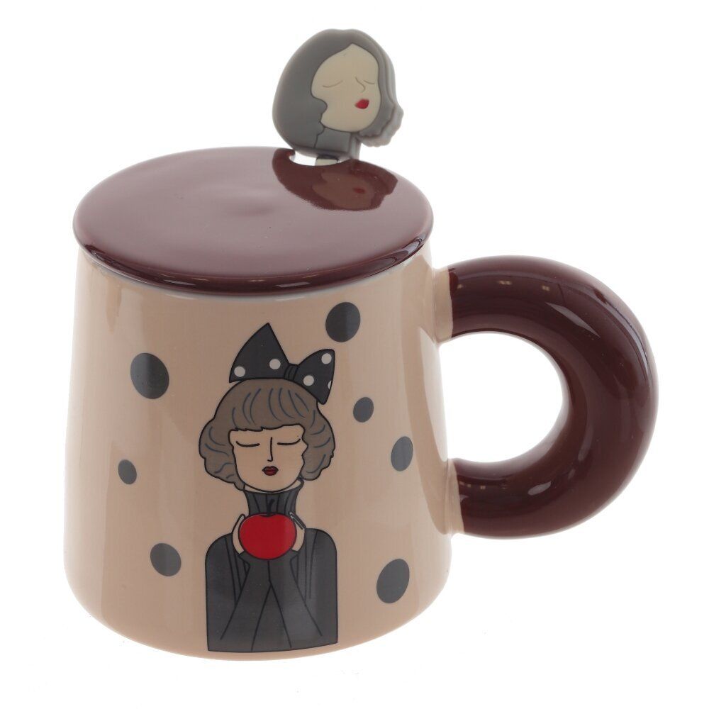 GAEM Кружка с крышкой и ложкой, 400 мл, L13,5 W9,5 H9,5 см, 4в.