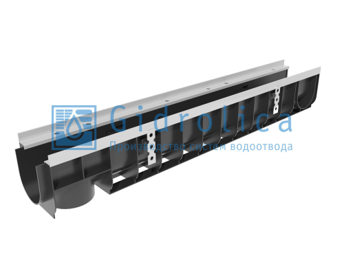 Лоток водоотводный пластиковый, серия Super ЛВ -10.14,5, класс нагрузки D400, E600, Gidrolica, Россия