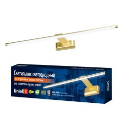 ULT-F32-9W-NW IP20 GOLD Светильник светодиодный для подсветки картин и зеркал. 220V. Белый свет. Корпус алюминий. Золотистый. TM Uniel