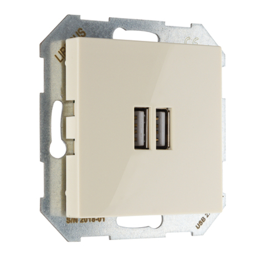 USB A+A розетка, 3400 мА LIREGUS EPSILON IUK-2-01.E/S слоновая кость