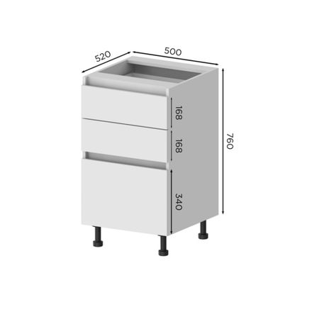 Кухня Модуль Н3Я 500 нижний Графит / Ясень